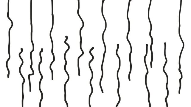 Dots or small spots flicker on the screen, then vertical lines tremble or waver.