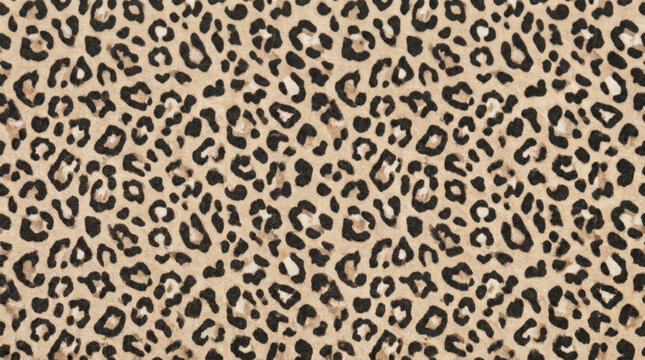 Close-up of Leopard Print Pattern in Beige and Black with Animal Skin Texture for Fashion and Design Applications