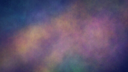 Abstract cosmic background with watercolor texture showing purple yellow and blue starry nebula dust © Tetiana