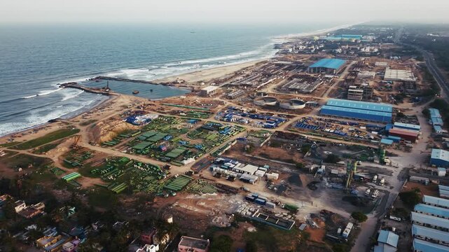 Coastal desalination plant under construction in Chennai, India in July 2026