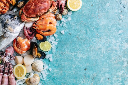 The Seafood Platter on Ice Featuring Crab Lobster Shrimp and Shellfish Delight