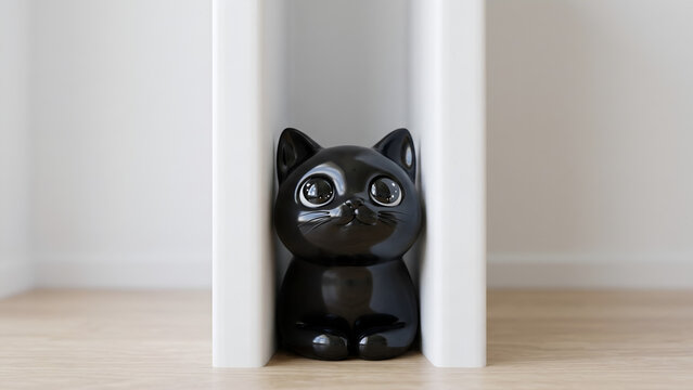 Chibi Black Cat 4K Wallpaper &ndash; Cute Cartoon Companion