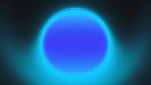 Animated glowing blue cyan full circle orb on dark background as a seamless loop perfect for AI technology futuristic or sci-fi brand videos