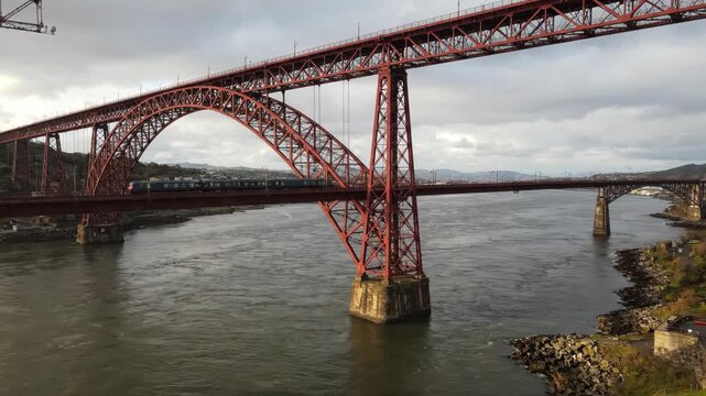 Forth bridge in scotland, a historic cantilever railway bridge spanning the firth of forth near edinburgh