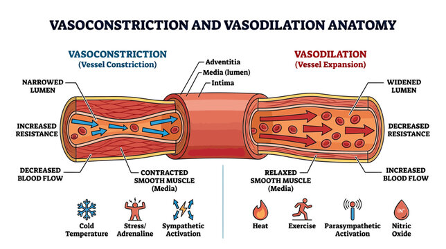 Vasoconstriction and Vasodilation Anatomy Explained - Blood Vessel Function