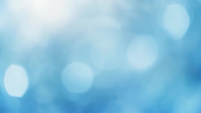 Abstract Blue Bokeh Lights Background Soft Focus Gentle Glow.