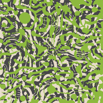 Motif abstrait 3 couleurs moderne, design naturel courbes fluides sur fond clair, Vecteur