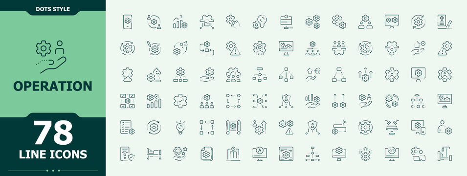 Operation line icon set. Development minimal thin line web icons set. Line icons with editable stroke. Plan icon. Minimalist Editable stroke. Pixel Perfect.