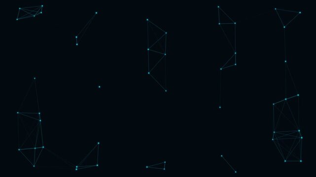 Cyan Particle Network Deep Web Connection Loop