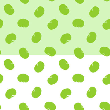 Edamame pattern for packaging. green soybeans or peas pattern. Soybean seamless pattern background.