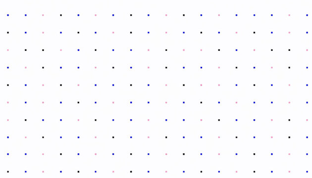 White background with multicolored dots. Geometric pattern design