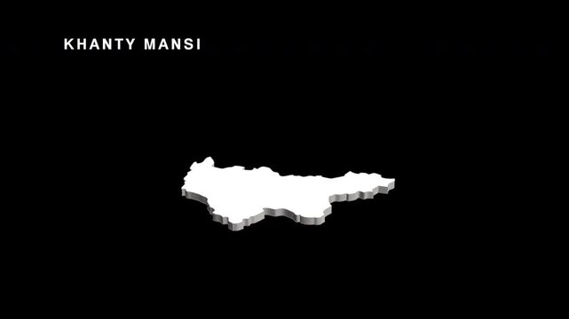 Khanty mansi autonomous okrug map animation rotating