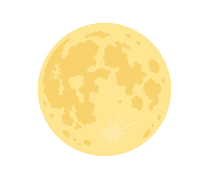 満月,フラットイラスト