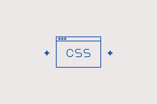 Browser window with cascading style sheets tag line icon for styling. Vector illustration for webpage design templates, frontend formatting program.
