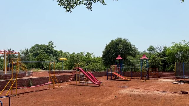 Kids play area with rides in the resorts
