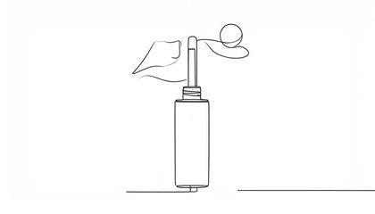 Obraz premium Minimalist Continuous Line Art of Perfume Bottle Spraying Abstract Scent Cloud on Clean White Background