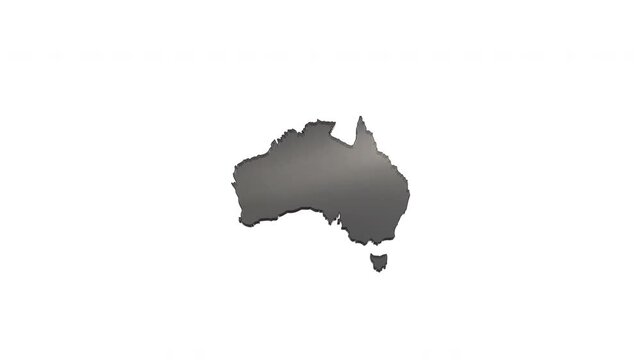 Animated australia country map appearing with title
