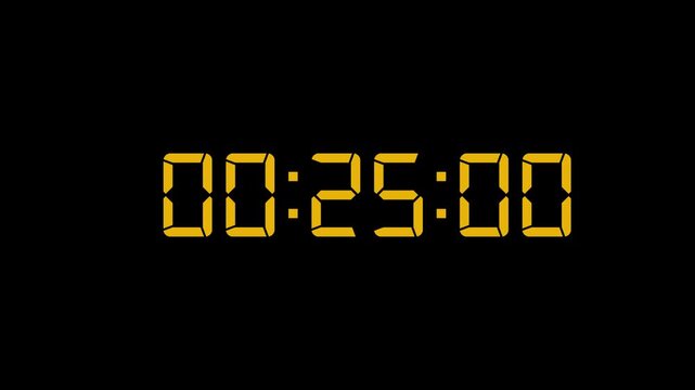 30 second countdown ,30 second to 0 second countdown,timer,watch, yellow color countdown icon animation on black background.