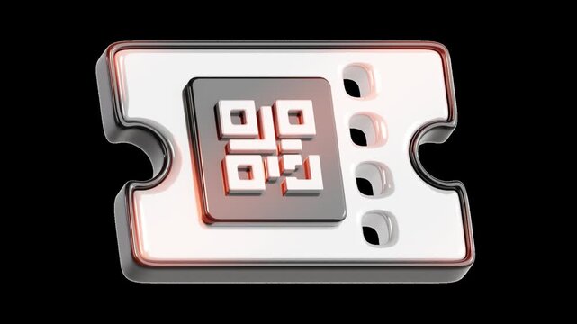 Rotating ticket icon with glossy surface retail service