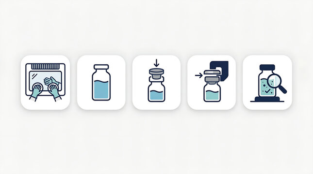 The laboratory equipment displays various science tools and devices on a clean surface.
