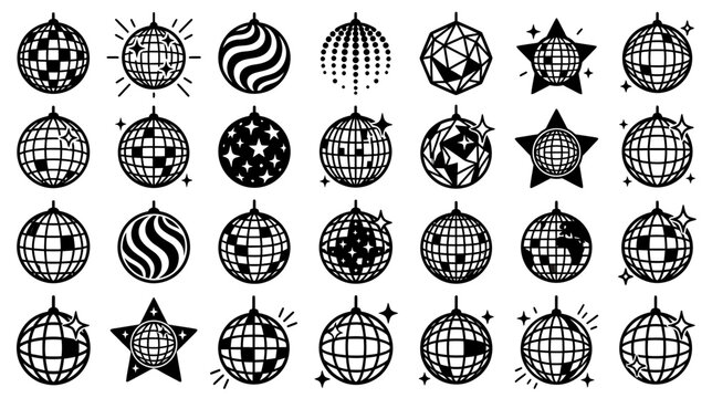 Disco Ball Collection: Retro Party Lights, Music Celebration Icons