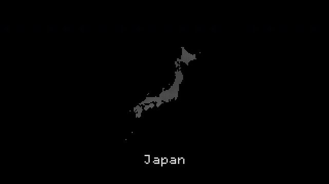 Japan map animation revealing country and text