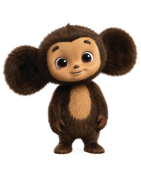 &ldquo;3D Render of Cheburashka Character with Furry Texture&rdquo;