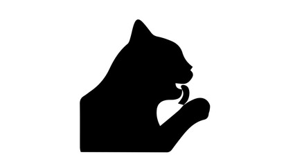 Black cat silhouette, feline icon, pet symbol, vector graphic © Mahreen Malik