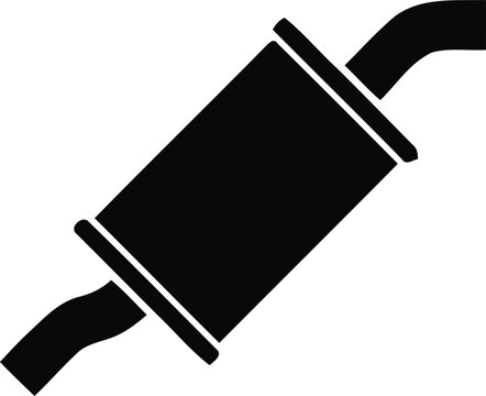 Car Muffler Exhaust System Silhouette Icon Vector