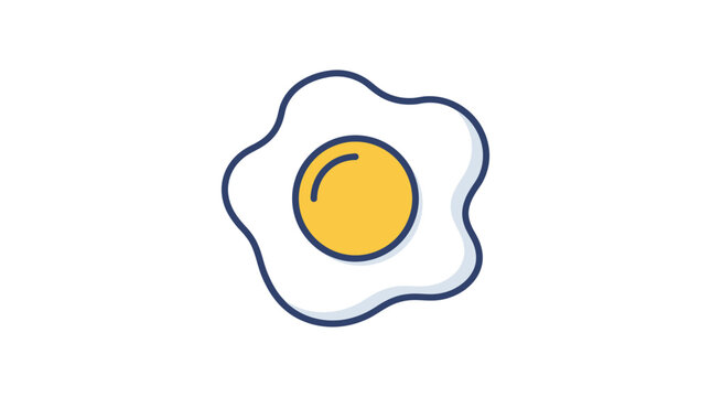 A simple flat vector illustration of a fried egg with a yellow yolk.