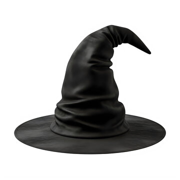 Black witch magic hat icon isolated on transparent background