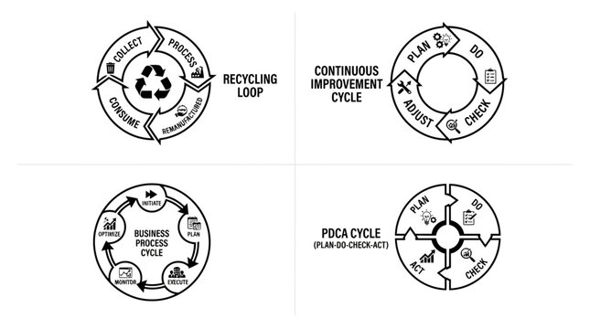 Business process improvement and recycling cycle diagrams