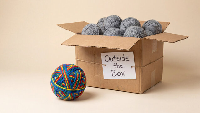 Think outside the box concept for unconventional creativity breaking free from conformity original ideas and daring different perspectives in innovation