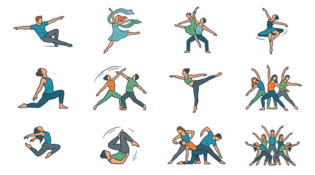 Diverse dancers perform graceful ballet and contemporary moves