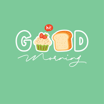 Cute Sweet Breakfast Pastries Vector Illustration