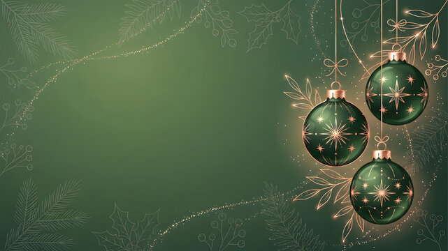 Elegant Christmas balls banner with copy space for text