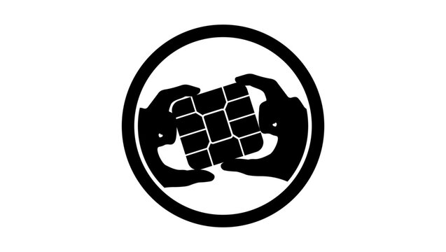 Porting from one operator to another, black isolated vector silhouette.