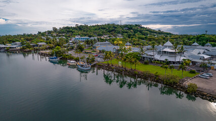 Fototapeta premium Sunrise over Port Douglas Wharf