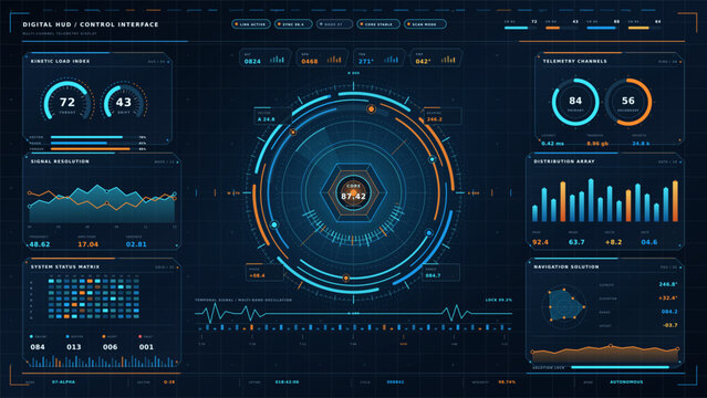 Blue and Orange Futuristic HUD Dashboard