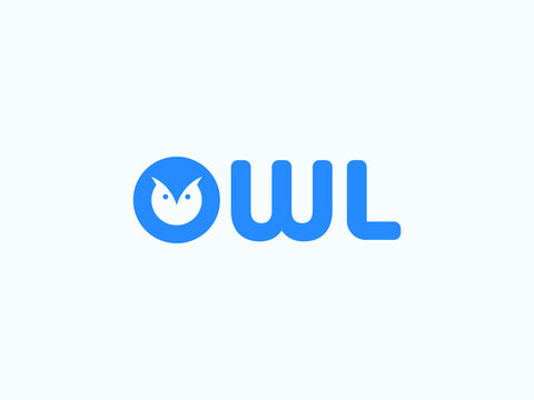 Owl Creative Wordmark Logotype Clean Modern Typography Vector Logo Design Illustration