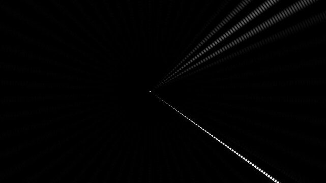 Motion of light beams in dark space creates dynamic visual effect