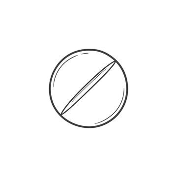 A simple black and white sketch of a circular symbol