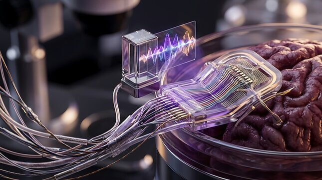 Neural interface connecting human brain to digital frequency display