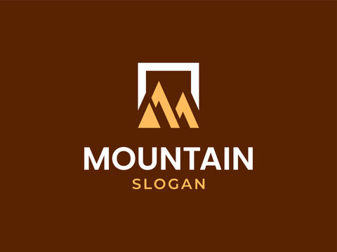 Mountain Adventure Geometric Summit Hill Peak Mount Abstract Simple Vector Logo Design Illustration