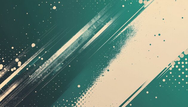 Retro Halftone Dot Pattern Background in Green and Cream Funk Poster Style