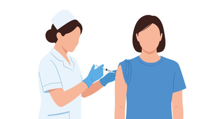 Obraz premium Medical professional vaccinating female patient