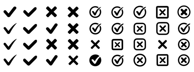 hand drawn check tick icon collection set © Vectorixpro