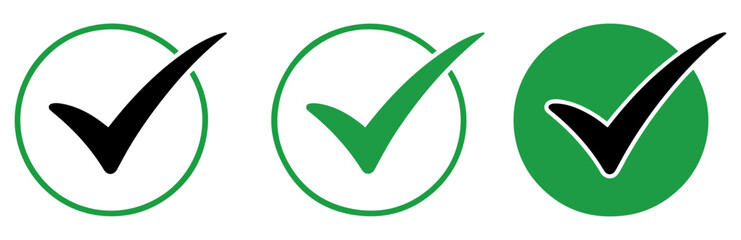 green check mark icon set © Vectorixpro