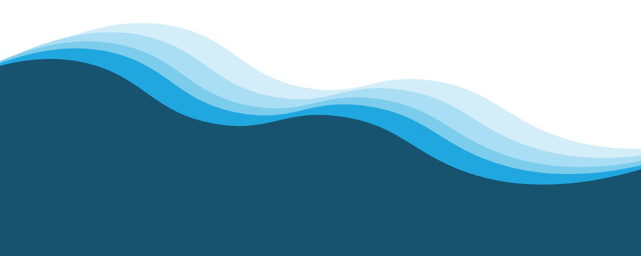 Blue ocean wave background wallpaper vector image. Illustration of graphic wave design for backdrop or presentation