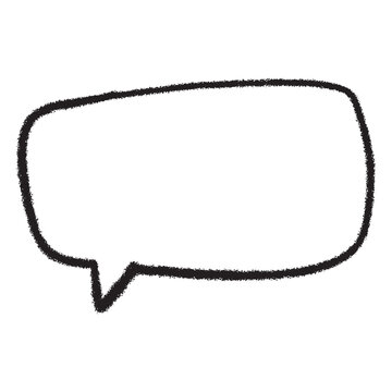 Hand drawn black rounded rectangular speech bubble outline shape
